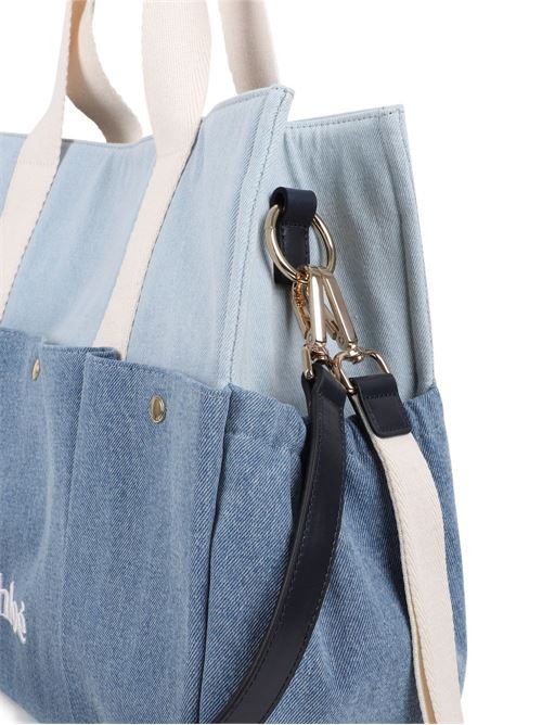 Borsa fasciatoio Chloé Kids in denim blu con logo Chloe' Kids | C20943Z10